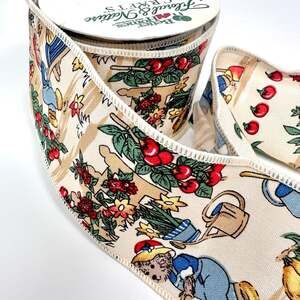 Vintage Ribbon - Teddy Bear Garden Pattern ~ 2.25" width & 122" length